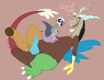  &hearts; age_difference balls beard cub discord_(mlp) draconequus dragon edit erection facial_hair friendship_is_magic gay green_eyes horn male my_little_pony penis purple_body rarity_(mlp) scalie sheath size_difference spike_(mlp) uncensored young 