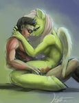  anthrofied breasts cowgirl_position cutie_mark duo equine eyewear female fluttershy_(mlp) friendship_is_magic glasses hattonslayden human human_on_anthro interspecies male mammal my_little_pony on_top pegasus sex side_boob straddling straight wings 