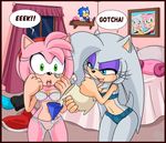  amy_rose bedroom bra breasts dialog dialogue doll english_text female flower funnel greymelon panties photo pitcher prank pussy quarter rose sega sonic_(series) surprise text underwear venus_the_hedgehog water 