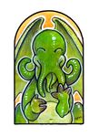  cthulhu cthulhu_mythos cute green green_body h.p._lovecraft happy male navel solo tentacles ursula_vernon wings 