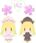  blonde_hair dual_persona flower hat lily_black lily_white multiple_girls takanashi_hiyori touhou wings 