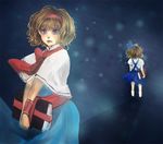  alice_margatroid alice_margatroid_(pc-98) bad_deviantart_id bad_id blue_dress blue_eyes book capelet child dress dual_persona from_behind grimoire grimoire_of_alice hairband multiple_girls necktie sheryth short_hair skirt time_paradox touhou touhou_(pc-98) younger 