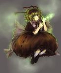  bad_deviantart_id bad_id blonde_hair blue_eyes bubble_skirt doll doll_joints dress flower grey_background hair_ribbon highres holding lily_of_the_valley medicine_melancholy puffy_sleeves ribbon sheryth short_hair short_sleeves skirt solo touhou 