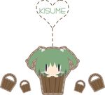  bangs bucket green_hair kisume solo takanashi_hiyori touhou wooden_bucket 