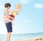  1boy 1girl beach couple hanatenshi inuzuka_kiba naruto yamanaka_ino 