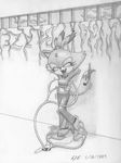  bdsm black_and_white blaze_the_cat bondage bound cat chain clothing europeandragon eyes_closed feline female hole laugh mammal midriff monochrome open_mouth pants ponytail sega shirt solo sonic_(series) tentacles tickle tickling 