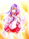  alternate_hair_color back_bow bishoujo_senshi_sailor_moon bow choker colored_pencil_(medium) earrings elbow_gloves gloves heart hino_rei jewelry lips long_hair nashi_juni pleated_skirt purple_eyes purple_hair red_sailor_collar red_skirt sailor_collar sailor_mars sailor_senshi_uniform signature skirt smile solo star star_choker super_sailor_mars tiara traditional_media watercolor_(medium) white_gloves 