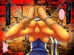  &lt;3 ass bdsm bodysuit bondage boots breasts cameltoe chains cuffs dark_emperor_room dragon_quest dragon_quest_iii erect_nipples heart priest_(dq3) suspension sweat thighs translation_request 