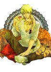  alcohol animal azuazuazu19 blonde_hair casual cup drinking_glass earrings fate/stay_night fate/zero fate_(series) gilgamesh highres jewelry lion male_focus red_eyes sitting smile snake solo wine wine_glass 