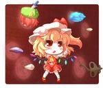  ascot blonde_hair blush book chibi cirno eyebrows fate/stay_night fate_(series) flandre_scarlet floating gate_of_babylon hat hong_meiling ice knife knifed laevatein mary_janes mochinabe multiple_girls navel open_mouth parody pointing red_eyes red_hair shoes side_ponytail skirt skirt_set star thick_eyebrows touhou wings 