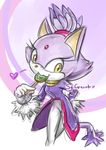  &hearts; &lt;3 :3 amber_eyes animal_ears blaze_the_cat candy cat cute eyelashes feline female lollipop mammal plain_background ponytail purple purple_body purple_clothing purple_theme sega solo sonic_(series) sy_creich tail white_background 