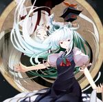  closed_eyes fk fujiwara_no_mokou hands highres kamishirasawa_keine multiple_girls red_eyes touhou white_hair 