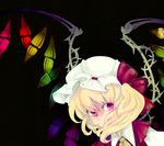  covering_mouth flandre_scarlet hat short_hair solo touhou tsuneaki_(dosnan) wings 