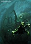  claws cool_colors cthulhu cthulhu_mythos h.p._lovecraft looking_at_viewer male markus_vesper solo tentacles underwater water yellow_eyes 