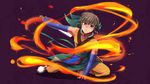  blue_eyes brown_hair fire highres jewelry male male_focus necklace prince_toma ranma_1/2 sash sheath sword weapon 