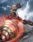  cloud drill gurren-lagann hiropon_(tasogare_no_puu) mecha no_humans sky sly solo tengen_toppa_gurren_lagann weapon 