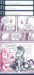  dialog dialogue eating english_text equine eyes_closed female feral friendship_is_magic group hair helmet horse john_joseco male mammal my_little_pony pink_eyes pink_hair pinkie_pie_(mlp) pony royal_guard_(mlp) text tumblr 