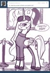  alicorn cutie_mark dialog dialogue english_text equine eyewear female feral friendship_is_magic glasses hair hat horn horse john_joseco long_hair mammal monochrome my_little_pony pegacorn pony princess_celestia_(mlp) solo sun tail text tumblr winged_unicorn wings 