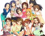  ahoge akizuki_ritsuko amami_haruka annindoufu_(oicon) breasts dress futami_ami futami_mami ganaha_hibiki glasses hagiwara_yukiho hoshii_miki idolmaster idolmaster_(classic) kikuchi_makoto kisaragi_chihaya medium_breasts minase_iori miura_azusa multiple_girls no_socks official_art shijou_takane siblings sitting small_breasts source_request takatsuki_yayoi twins 