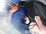  1boy 1girl amasawa_ikumi blue_hair eyes_closed game_cg lowres moon moon. nexton nude spoilers wet 