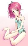  bad_id bad_pixiv_id barefoot breasts brown_eyes casual_one-piece_swimsuit cheria_barnes cleavage collarbone highres long_hair ohirune one-piece_swimsuit pink_hair side_ponytail sitting small_breasts solo swimsuit tales_of_(series) tales_of_graces yokozuwari 