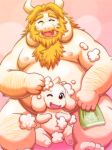  anthro asgore_dreemurr asriel_dreemurr bathing beard blonde_hair blush body_hair boss_monster bovid caprine cub facial_hair father father_and_son fur goat hair horn lako long_ears male mammal parent simple_background son tagme towel undertale video_games white_fur woshua young 