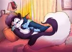  afterglow bed breasts cat cuddle cuddling cute embrace farthingale feline female fifi_la_fume fluffy_tail furrball happy lying male mammal on_back romantic skunk straight tail tiny_toon_adventures tiny_toons warner_brothers 