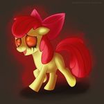  applebloom_(mlp) cub discordthetrollest equine female feral friendship_is_magic hair hair_bow horse mammal my_little_pony nightmare_fuel open_mouth pony red_eyes red_hair solo soul_devouring_eyes story_of_the_blanks tail young 