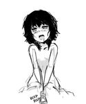  black_hair cellphone drooling flat_chest greyscale highres monochrome original pas_(paxiti) phone saliva short_hair tears waking_up work_in_progress 