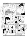 closed_eyes comic computer copyright_request glasses greyscale imaoka laptop monochrome mother_and_daughter multiple_girls short_hair siblings sisters sweatdrop translated 