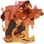  clothing disney feline feral flaccid kovu kuma lion male mammal pants paws penis sheath shirt tail the_lion_king transformation 