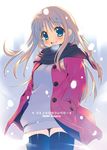  blush original scarf snow solo tatami_to_hinoki thighhighs zettai_ryouiki 
