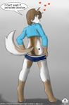  &hearts; balls blush butt canine clothing dog english_text husky libra-11 looking_back male mammal revealing solo tail text underwear 
