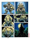  anthro blonde_hair blue_eyes canine clothing comic forest full_moon fur hair howl male mammal moon muscular solidasp torn_clothing transformation tree were werewolf 