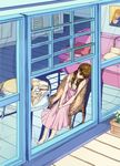  brown_hair chair closed_eyes couch extra from_outside iiru k-on! long_hair sleeping solo table twintails wakaouji_ichigo window 