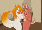 absurd_res anthro big_breasts boob_press breast_squish breasts cabin canid canine canis canon_x_oc conductor&#039;s_wife_(sonic) domestic_dog duo eyewear female female/female fireplace flora_(sonic) fox fur furniture glasses hair hand_holding hi_res humanoid mammal millie_(ketsukanevixen) nude nude_female orange_eyes orange_hair pink_body pink_fur purple_eyes sanchousesos sega selfship sofa sonic_the_hedgehog_(series) squish tan_chest tan_muzzle the_murder_of_sonic_the_hedgehog white_body white_fur