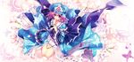  bug butterfly fan flower hat insect japanese_clothes pink_eyes pink_hair riv saigyouji_yuyuko solo touhou 