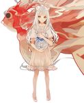  bad_id bad_pixiv_id dress fish fishbowl goldfish green_eyes karashi_m long_hair original smile solo white_dress white_hair 