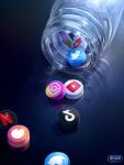  absurdres discord discord_logo highres instagram instagram_logo jar netflix no_humans original pill reflection signature still_life tiktok tiktok_logo tinder twitter twitter_logo twitter_x_logo utsusemi_rari youtube youtube_logo 