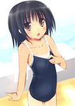  :o akesaka_iku black_hair blush brown_eyes collarbone competition_school_swimsuit flat_chest from_above looking_at_viewer one-piece_swimsuit one-piece_tan open_mouth original pool poolside pulled_by_self school_swimsuit solo starting_block swimsuit swimsuit_pull tan tanline water wet 