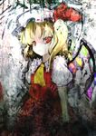  bad_id bad_pixiv_id blonde_hair blood bloody_tears flandre_scarlet hat koohee ponytail red_eyes side_ponytail solo tears touhou wings 