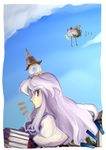  animal_ears bishamonten's_pagoda book dowsing_rod headgear kamishirasawa_keine long_hair mouse_ears mouse_tail multiple_girls nagihito nazrin silver_hair tail touhou 