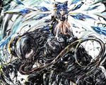  bad_id bad_pixiv_id blue_eyes blue_hair cirno crossover ice kuro_kichi m.u.g.e.n symbiote touhou venom_(marvel) 