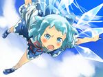  blue_eyes blue_hair cirno flying mas solo touhou wings 