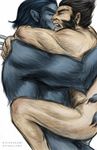  anal anal_penetration balls beast beast_(marvel) biceps condom gay hairy hank_mccoy huge_muscles human interspecies kyleookami logan male mammal marvel muscles penetration penis wolverine wolverine_(marvel) x-men 