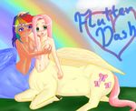 fluttershy friendship_is_magic gokai-chibi my_little_pony rainbow_dash 