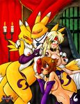  anthro big_breasts breasts canine collar crossgender digimon digiphilia drooling female fox human interspecies male mammal nipples penis renamon saliva straight vcampan 