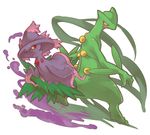  ghost hat highres mismagius no_humans pokemon re:d.summer red.summer red_eyes reptile sceptile simple_background smile white_background witch witch_hat yellow_sclera 