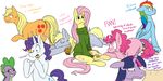  applejack cartoonlion derpy_hooves fluttershy friendship_is_magic my_little_pony pinkie_pie rainbow_dash rarity spike twilight_sparkle 