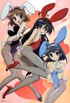  aizawa_sumie animal_ears blush bunny_ears bunnysuit fake_animal_ears high_heels konoe_fumina multiple_girls pantyhose shakugan_no_shana shana shoes yoshida_kazumi 